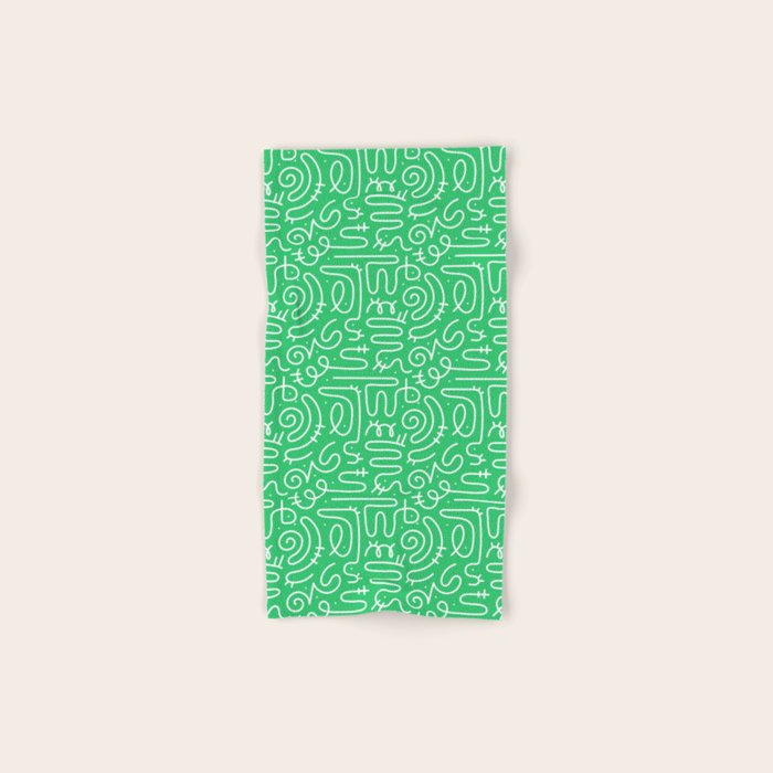 Colorful abstract fun line doodle art pattern Bath Towel Gallery Image 1