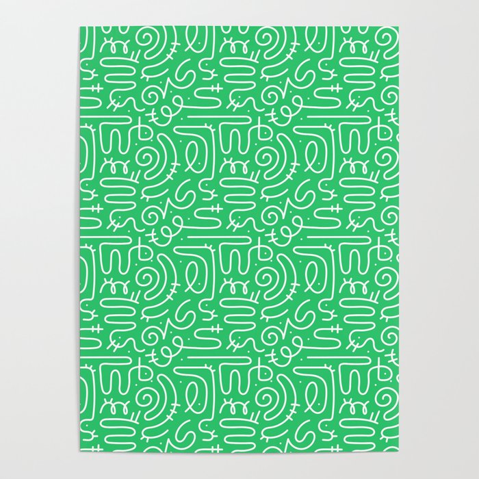 Colorful abstract fun line doodle art pattern Poster Gallery Image 4