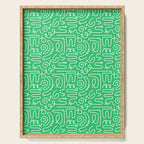 Colorful abstract fun line doodle art pattern Serving Tray Gallery Image 1