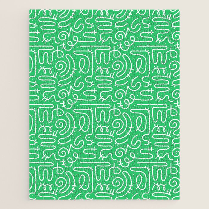 Colorful abstract fun line doodle art pattern Jigsaw Puzzle Gallery Image 1