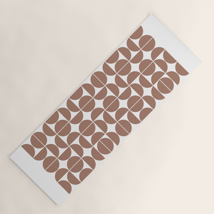 Mid Century Modern Geometric 04 Mocha Mousse Yoga Mat Gallery Image 1