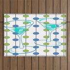 Mid-Century Modern Atomic Art Cocktails 1.0 Outdoor Rug Gallery Image 1