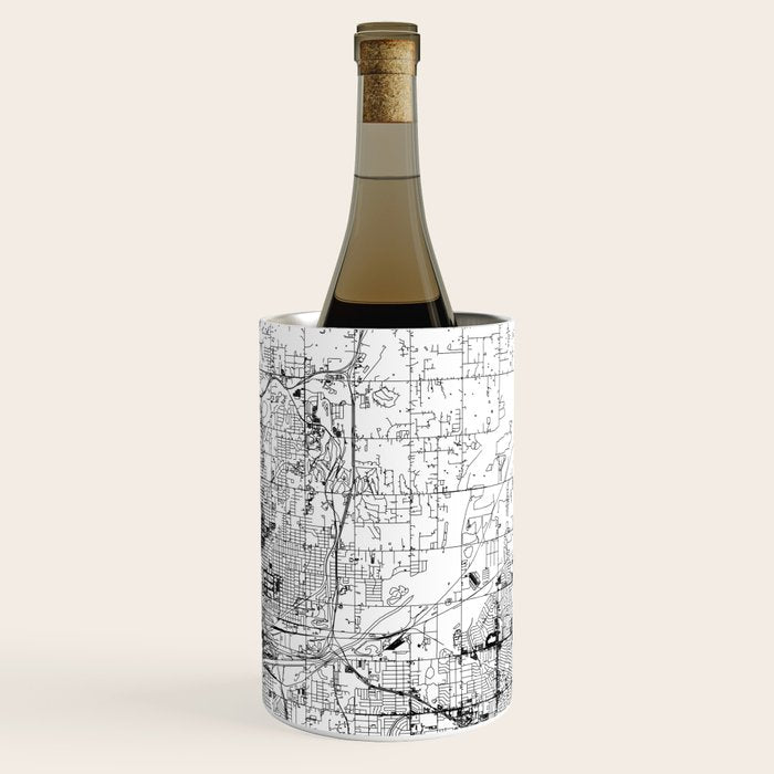 Oklahoma City White Map Wine Chiller Gallery Image 3