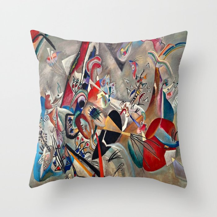 Wassily Kandinsky In the Grey, 1919  Throw Pillow Gallery Image 1
