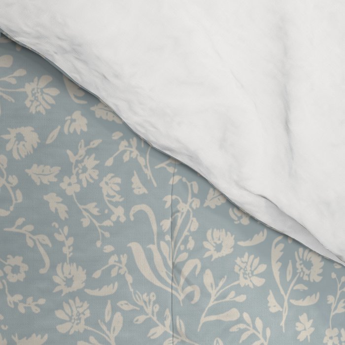 Ditsy Toile Floral - Aquamarine Comforter Gallery Image 4