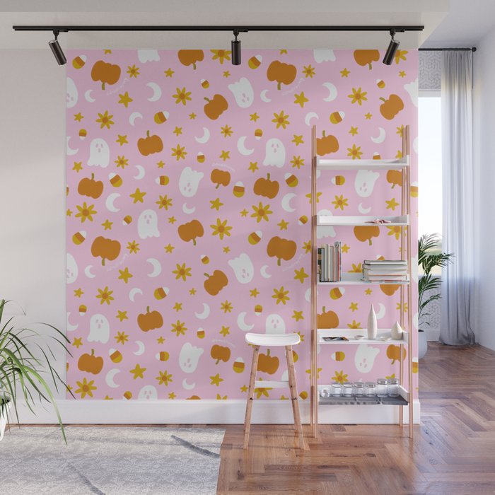Is It Fall Yet in Pink Wall Mural Gallery Image 1