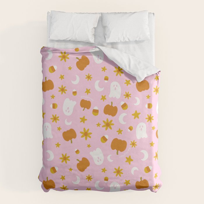 Is It Fall Yet in Pink Duvet Cover Gallery Image 1