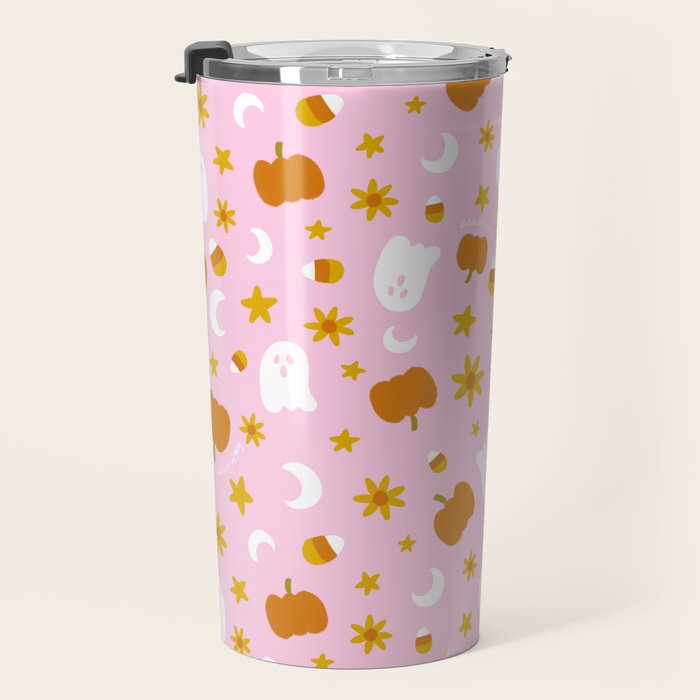 Is It Fall Yet in Pink Travel Mug Gallery Image 3