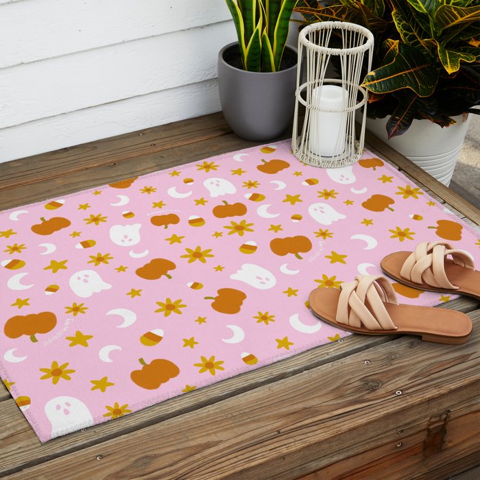 Is It Fall Yet in Pink Outdoor Rug Gallery Image 2