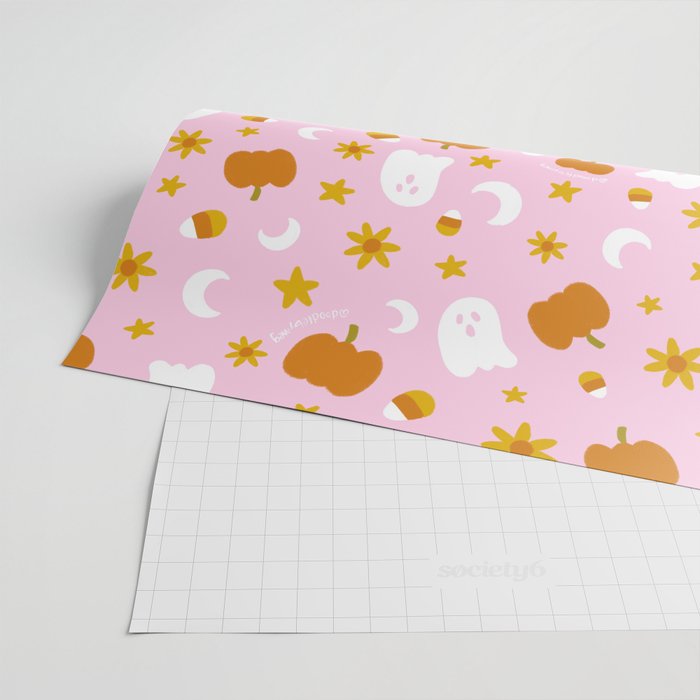 Is It Fall Yet in Pink Wrapping Paper Gallery Image 2