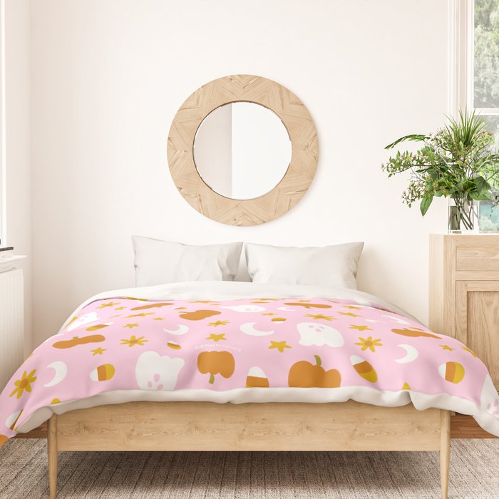 Is It Fall Yet in Pink Duvet Cover Gallery Image 3