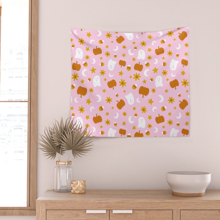 Is It Fall Yet in Pink Wall Tapestry Gallery Image 2
