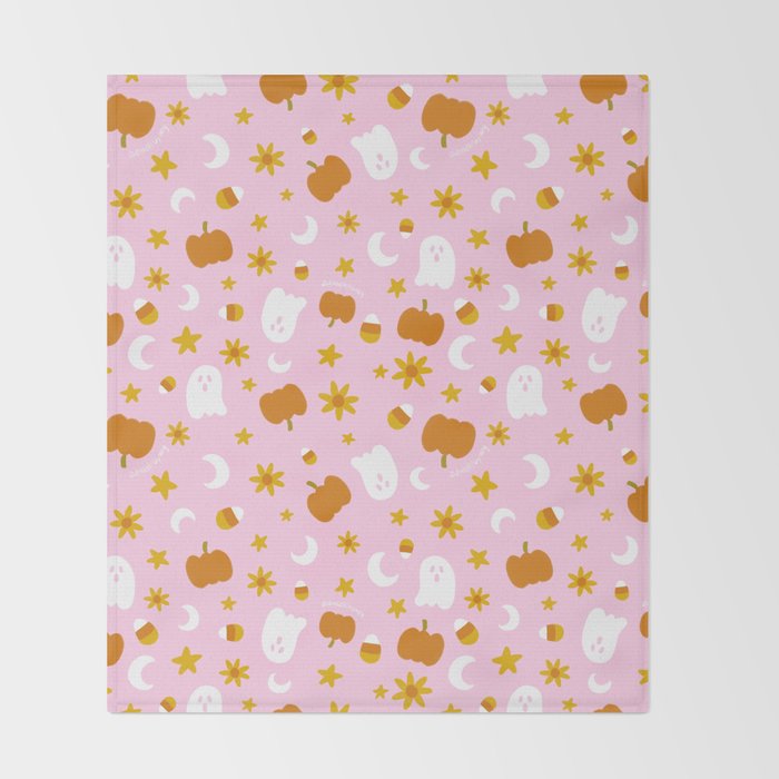 Is It Fall Yet in Pink Throw Blanket Gallery Image 2