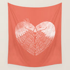 Love birds sitting on a tree Wall Tapestry Gallery Image 4