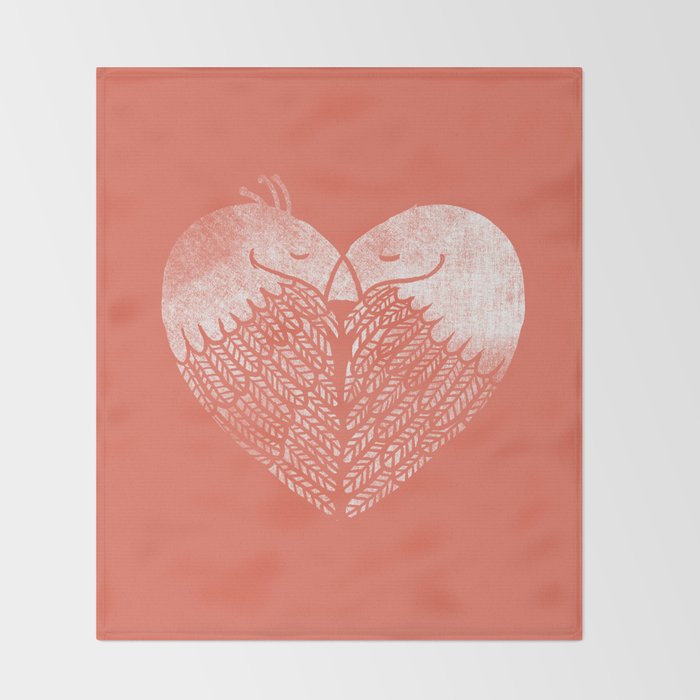 Love birds sitting on a tree Throw Blanket Gallery Image 2