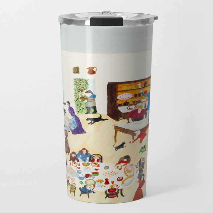 Anna Mary Robertson 'Grandma' Moses Thanksgiving American Folk Art Travel Mug Gallery Image 1