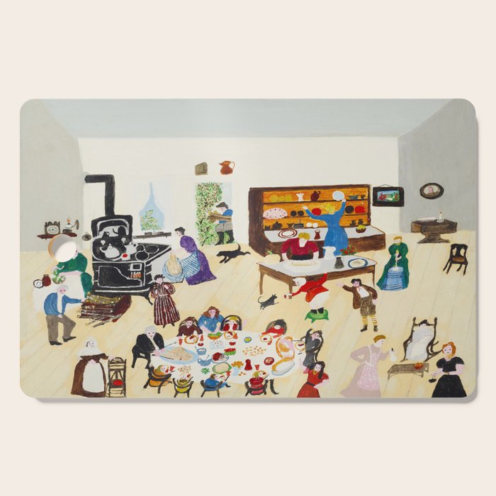 Anna Mary Robertson 'Grandma' Moses Thanksgiving American Folk Art Cutting Board Gallery Image 1