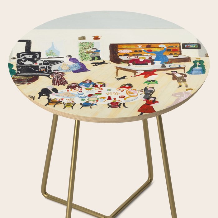 Anna Mary Robertson 'Grandma' Moses Thanksgiving American Folk Art Side Table Gallery Image 2
