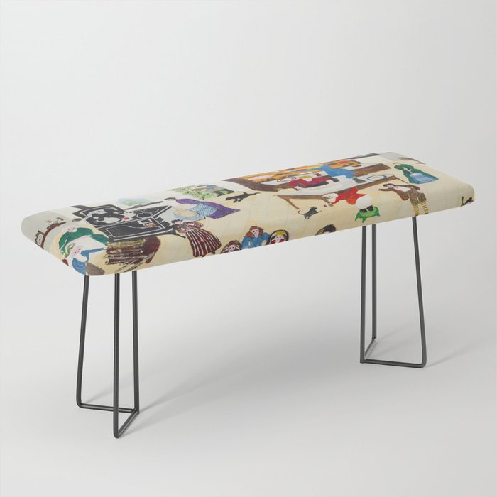 Anna Mary Robertson 'Grandma' Moses Thanksgiving American Folk Art Bench Gallery Image 1