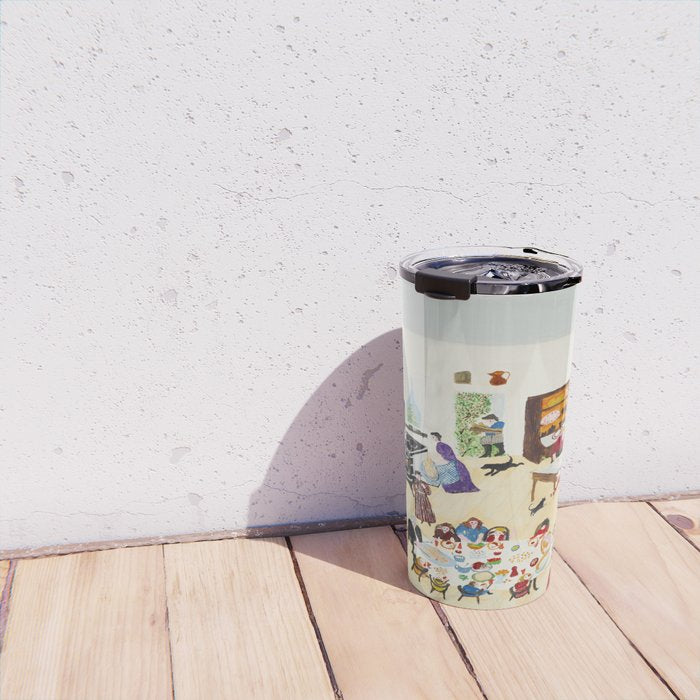 Anna Mary Robertson 'Grandma' Moses Thanksgiving American Folk Art Travel Mug Gallery Image 4