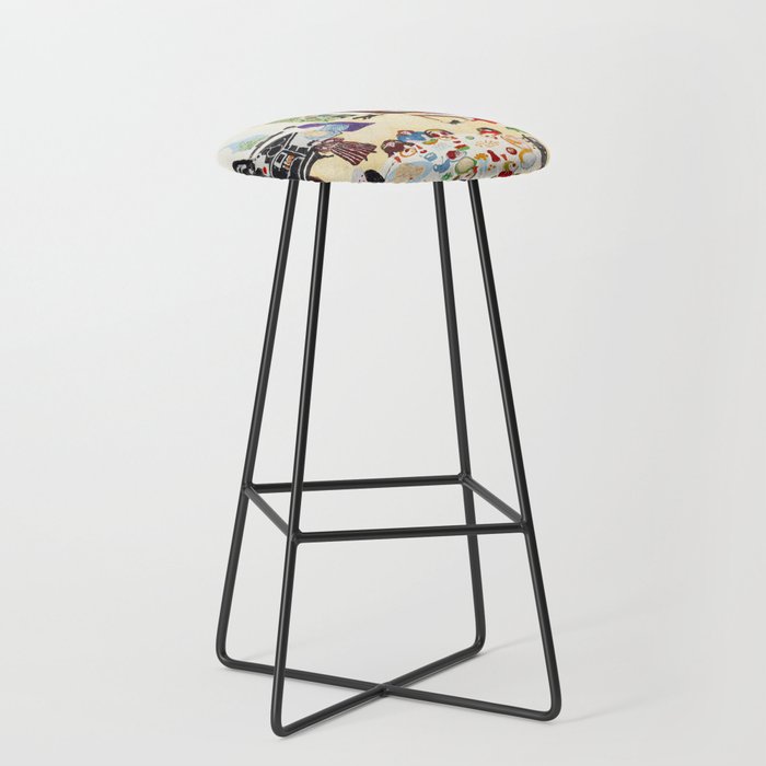 Anna Mary Robertson 'Grandma' Moses Thanksgiving American Folk Art Stool Gallery Image 1
