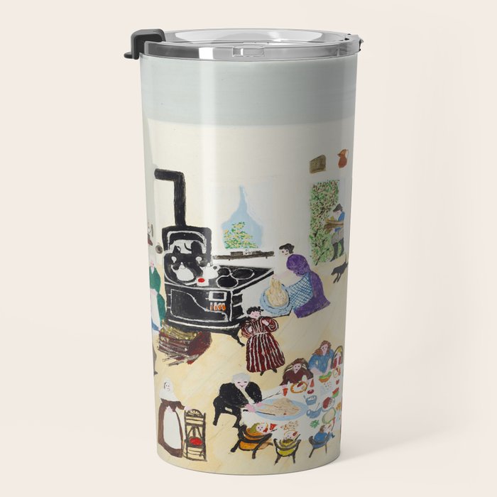 Anna Mary Robertson 'Grandma' Moses Thanksgiving American Folk Art Travel Mug Gallery Image 3