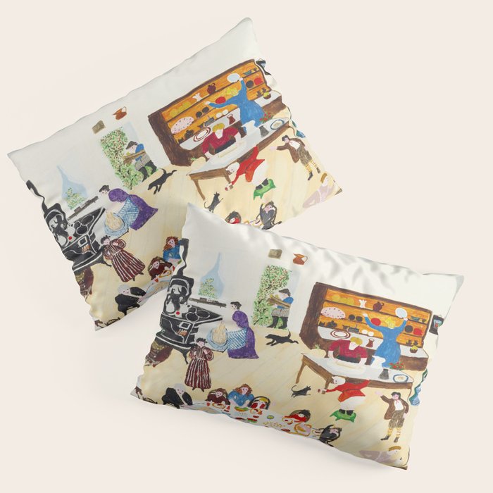Anna Mary Robertson 'Grandma' Moses Thanksgiving American Folk Art Pillow Sham Gallery Image 3