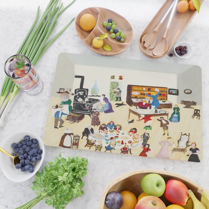 Anna Mary Robertson 'Grandma' Moses Thanksgiving American Folk Art Cutting Board Gallery Image 2