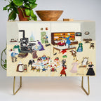 Anna Mary Robertson 'Grandma' Moses Thanksgiving American Folk Art Credenza Gallery Image 1