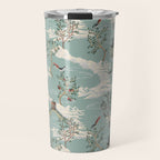 Vintage Chinoiserie Pastel Pagoda Bridge Garden Landscape Travel Mug Gallery Image 1