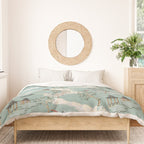Vintage Chinoiserie Pastel Pagoda Bridge Garden Landscape Duvet Cover Gallery Image 3