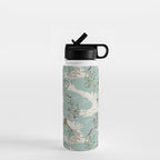 Vintage Chinoiserie Pastel Pagoda Bridge Garden Landscape Water Bottle Gallery Image 1