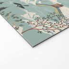 Vintage Chinoiserie Pastel Pagoda Bridge Garden Landscape Welcome Mat Gallery Image 2