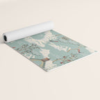 Vintage Chinoiserie Pastel Pagoda Bridge Garden Landscape Yoga Mat Gallery Image 2
