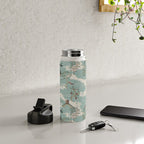 Vintage Chinoiserie Pastel Pagoda Bridge Garden Landscape Water Bottle Gallery Image 4