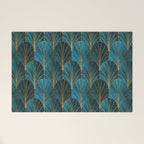 Art Deco Waterfalls // Ombre Teal Welcome Mat Gallery Image 1