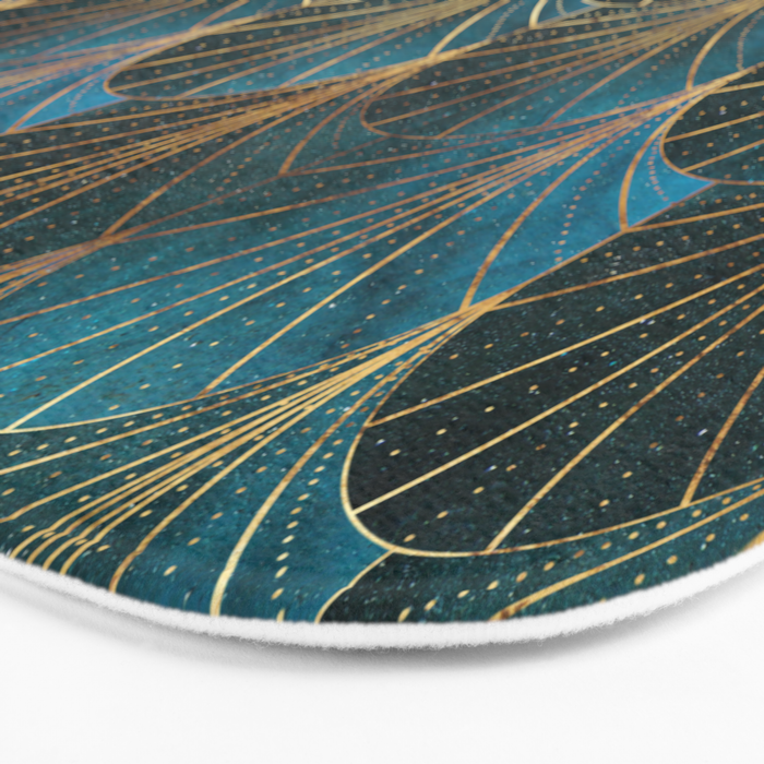 Art Deco Waterfalls // Ombre Teal Bath Mat Gallery Image 3