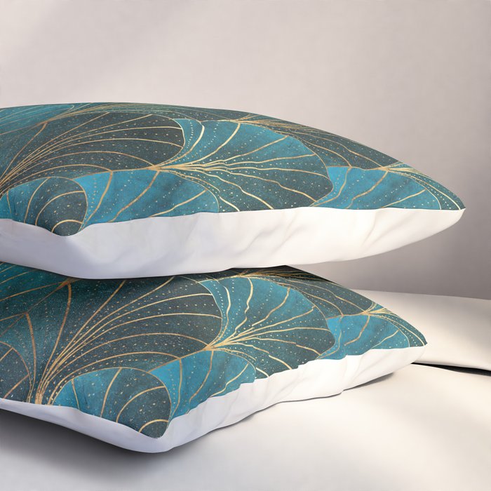 Art Deco Waterfalls // Ombre Teal Pillow Sham Gallery Image 3