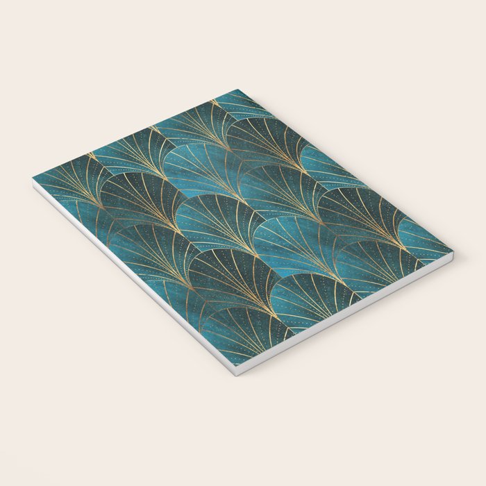Art Deco Waterfalls // Ombre Teal Notebook Gallery Image 3