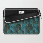 Art Deco Waterfalls // Ombre Teal Laptop Sleeve Gallery Image 2