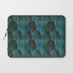 Art Deco Waterfalls // Ombre Teal Laptop Sleeve Gallery Image 1