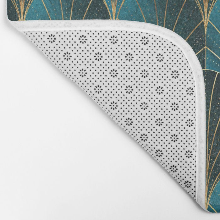 Art Deco Waterfalls // Ombre Teal Bath Mat Gallery Image 2
