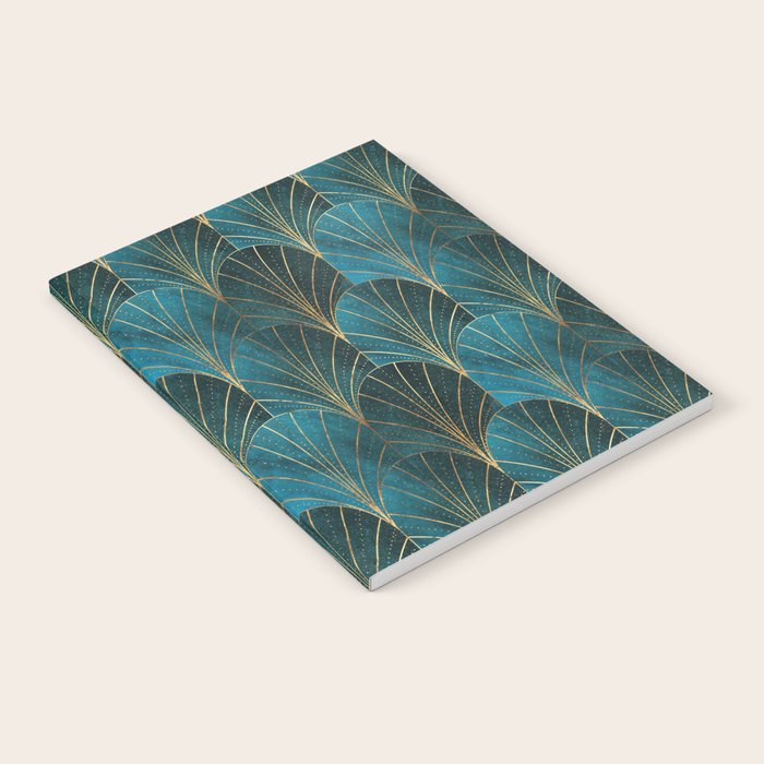 Art Deco Waterfalls // Ombre Teal Notebook Gallery Image 2