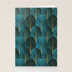 Art Deco Waterfalls // Ombre Teal Stationery Card Gallery Image 2