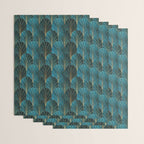 Art Deco Waterfalls // Ombre Teal Wrapping Paper Gallery Image 3