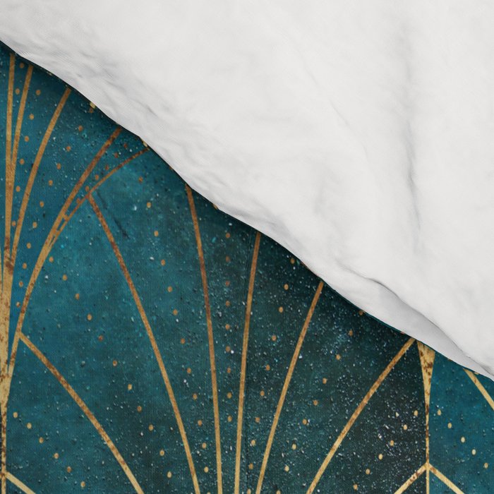 Art Deco Waterfalls // Ombre Teal Comforter Gallery Image 4