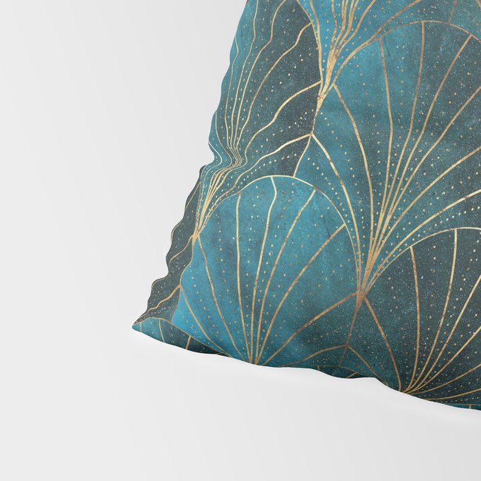 Art Deco Waterfalls // Ombre Teal Pillow Sham Gallery Image 4