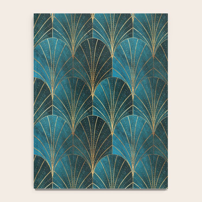 Art Deco Waterfalls // Ombre Teal Notebook Gallery Image 4