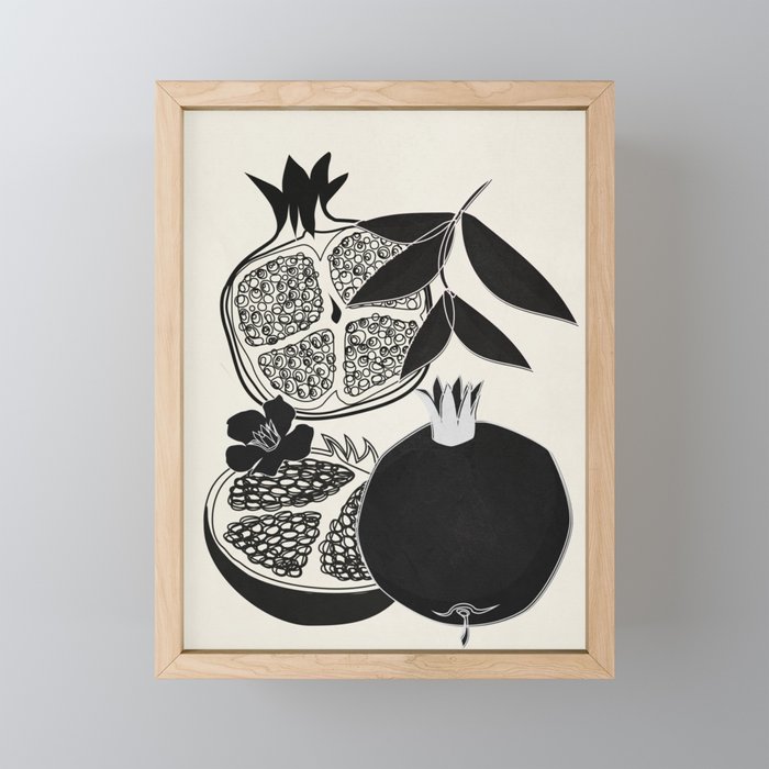 Line Art Pomegranates 1 Mini Art Print Gallery Image 1