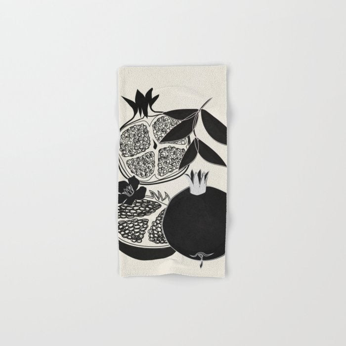 Line Art Pomegranates 1 Bath Towel Gallery Image 1